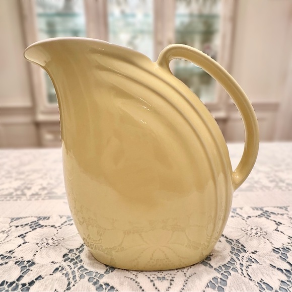 Hall China Other - ✨ Vintage Hall USA Yellow Ceramic Pitcher Mid-Century Glazed Ice Lip Design